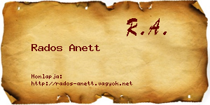Rados Anett névjegykártya