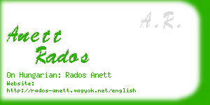 anett rados business card